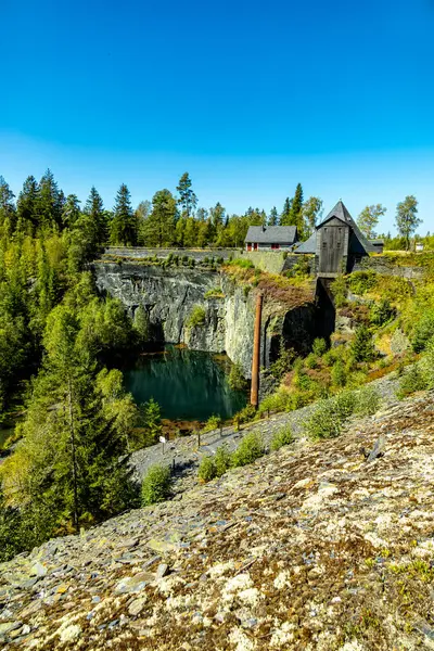 stock image Late summer hike through the beautiful Thuringian Slate Park near Lehesten am Rennsteig - Thuringia - Germany