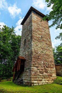 Breitungen - Thüringen yakınlarındaki Frankenberg şatosu ve Ple Berg çevresinde harika bir bahar yürüyüşü Almanya 'da bir harabe.