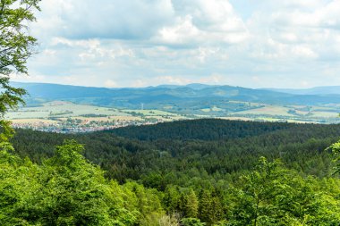 Breitungen - Thüringen yakınlarındaki Frankenberg şatosu ve Ple Berg çevresinde harika bir bahar yürüyüşü Almanya 'da bir harabe.