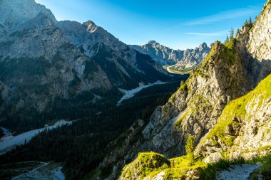 A wonderful late summer hike through the Berchtesgaden Alpine landscape to the Blue Ice Glacier - Berchtesgaden - Bavaria - Germany clipart