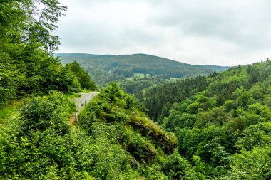 A springtime hike around the tourist attraction in Brotterode-Trusetal - the Trusetal waterfall - Thuringia - Germany clipart