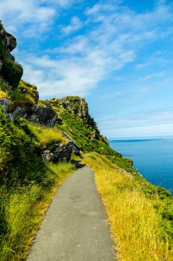 Devon, İngiltere 'deki küçük liman kasabası Lynmouth' a Kayalar Vadisi 'nde fantastik bir yürüyüş.