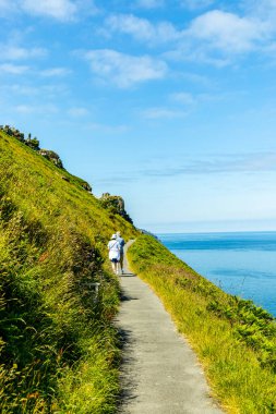 Devon, İngiltere 'deki küçük liman kasabası Lynmouth' a Kayalar Vadisi 'nde fantastik bir yürüyüş.