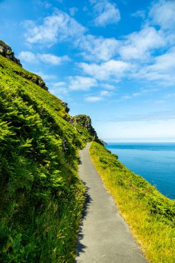Devon, İngiltere 'deki küçük liman kasabası Lynmouth' a Kayalar Vadisi 'nde fantastik bir yürüyüş.