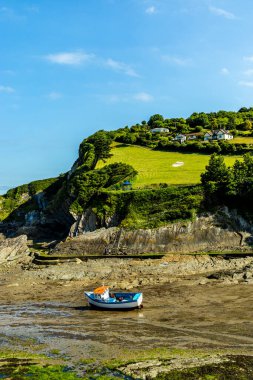 A beautiful morning walk along the North Devon coast at Woolacombe - United Kingdom clipart