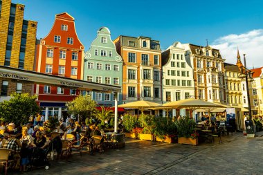 Şehir, Baltık Denizi 'ndeki Hanseatic kenti Rostock' ta, Mecklenburg-Vorpommern - Almanya