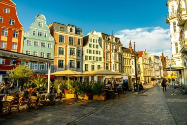 Şehir, Baltık Denizi 'ndeki Hanseatic kenti Rostock' ta, Mecklenburg-Vorpommern - Almanya