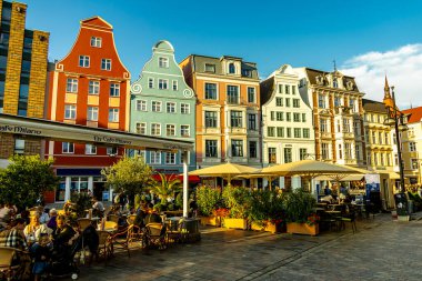 Şehir, Baltık Denizi 'ndeki Hanseatic kenti Rostock' ta, Mecklenburg-Vorpommern - Almanya