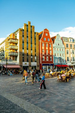 Şehir, Baltık Denizi 'ndeki Hanseatic kenti Rostock' ta, Mecklenburg-Vorpommern - Almanya