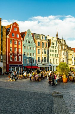 Şehir, Baltık Denizi 'ndeki Hanseatic kenti Rostock' ta, Mecklenburg-Vorpommern - Almanya