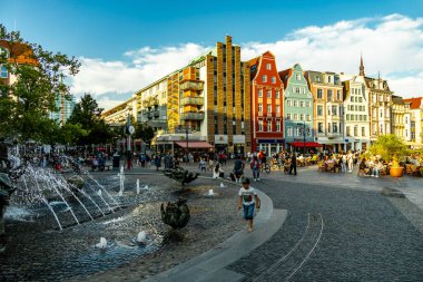 Şehir, Baltık Denizi 'ndeki Hanseatic kenti Rostock' ta, Mecklenburg-Vorpommern - Almanya