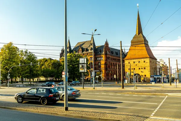 Şehir, Baltık Denizi 'ndeki Hanseatic kenti Rostock' ta, Mecklenburg-Vorpommern - Almanya