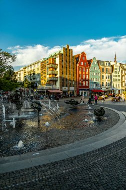 Şehir, Baltık Denizi 'ndeki Hanseatic kenti Rostock' ta, Mecklenburg-Vorpommern - Almanya