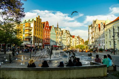 Şehir, Baltık Denizi 'ndeki Hanseatic kenti Rostock' ta, Mecklenburg-Vorpommern - Almanya