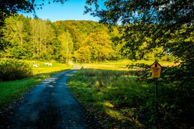 Short autumn walk on the doorstep in Schmalkalden with a wonderful sunset - Thuringia - Germany clipart