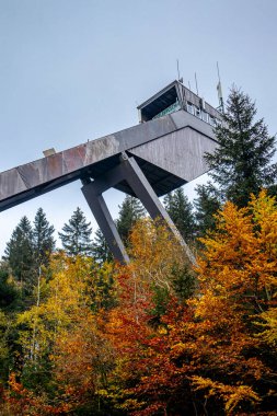 An autumn cycle tour through the Thuringian Forest on the Mommelstein cycle path between Schmalkalden and Brotterode - Thuringia - Germany clipart