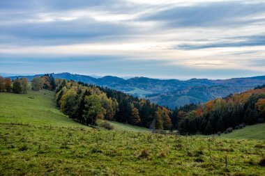 An autumn hike to the mountain lake at the Ebertswiese in the colourful Thuringian Forest - Thuringia - Germany clipart