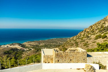 Yunanistan 'ın güzel adası Kos' taki Güney Ege Denizi 'ndeki Kefalos' ta kısa bir yürüyüş - Yunanistan