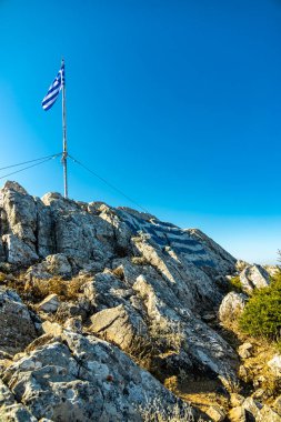 Hike to the highest point of the Greek island of Kos in the South Aegean - Mount Dikeos - Greece  clipart