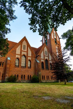 Güzel Soltau kasabası ve eşsiz mimarisi Aşağı Saksonya Almanya 'da kısa bir yürüyüş.