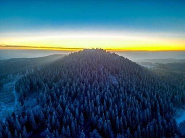 Oberhof yakınlarındaki Thuringian Ormanı 'nda kış yürüyüşü - Thüringen - Almanya