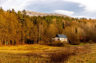 Schmalkalden 'de kısa kış yürüyüşü harika bir günbatımı ile - Thüringen - Almanya