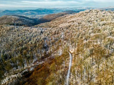 Schmalkalden 'de kısa kış yürüyüşü harika bir günbatımı ile - Thüringen - Almanya