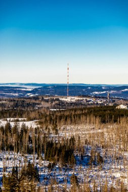 Winter hike through the wintry Harz National Park to the highest point on the Brocken - Saxony-Anhalt - Germany clipart