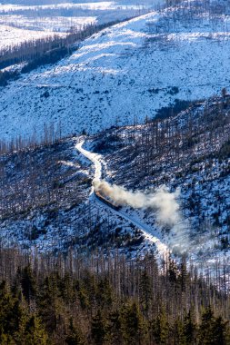 Winter hike through the wintry Harz National Park to the highest point on the Brocken - Saxony-Anhalt - Germany clipart