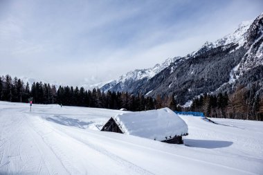 Güney Tyrolean arenasında kayak turu Antholz Vadisi 'nde - Güney Tyrol - İtalya