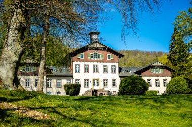 Hmpfershausen yakınlarındaki Thuringian Rhn 'da bahar yürüyüşü - Almanya 