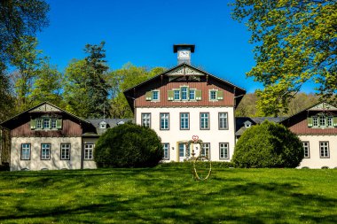 Hmpfershausen yakınlarındaki Thuringian Rhn 'da bahar yürüyüşü - Almanya 