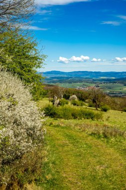 Hmpfershausen yakınlarındaki Thuringian Rhn 'da bahar yürüyüşü - Almanya 