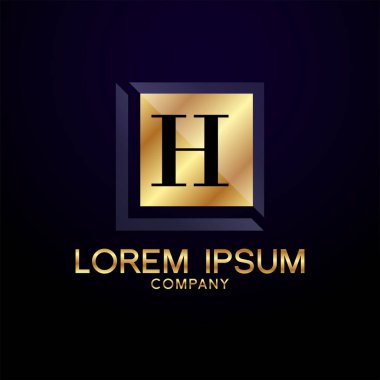 H Letter Alphabet Gold Premium Logo