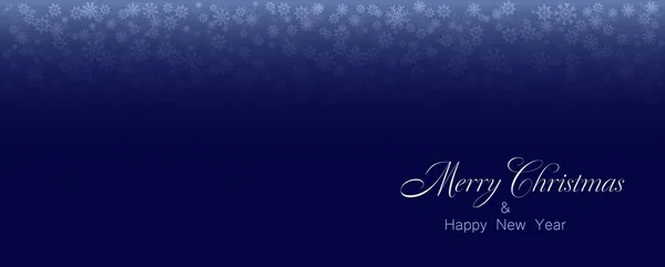 冬季蓝色背景的圣诞节是由雪花和雪与快乐的圣诞文字 矢量说明 圣诞节背景 — 图库矢量图片
