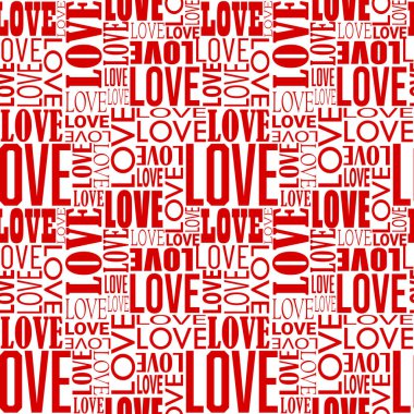 Kırmızı mesajı tekrarlıyorum, Aşk. Romantik arka plan kusursuz desen. Sonsuz baskı. Şirin vektör illüstrasyonu