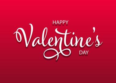 Sevgililer Günü mesajın kutlu olsun. Kırmızı gradyan arka planda el yazısı posteri. Vektör çizimi. Romantik alıntı kartpostal, kart, davetiye, pankart şablonu