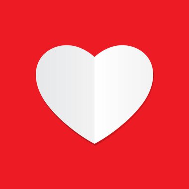 Beyaz kağıt Sevgililer günü veya başka bir sevgi davetiye kartları için aşk kalp keser. Vektör Eps 10