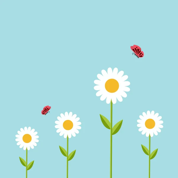 Spring Banner Design White Flowers Background Vector Illustration — 图库矢量图片