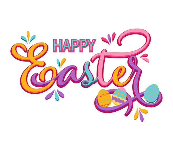 Happy Easter Isolated White Background Eps Vector Royalty Free Stock — Stock Vector