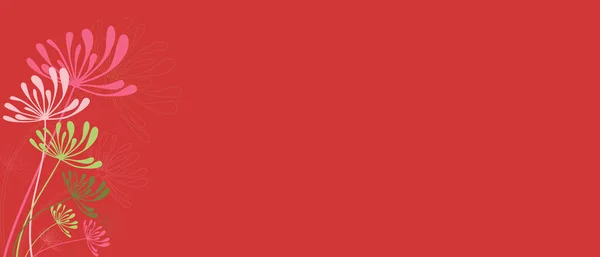 花の背景ベクトル バナー ポスター ウェブ パッケージのための赤いベクトルの背景 — ストックベクタ