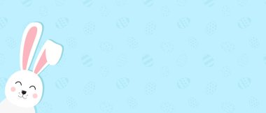 Paskalya tavşanı, Paskalya tavşanı. Vektör çizimi. Paskalya Günü. Mutlu Paskalya tebrik kartları, yumurtalı pankart, tavşan. Paskalya Tavşanı, doku arka planı.