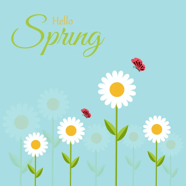 Spring Banner Design Yellow Flowers Background Vector Illustration — Stockvektor
