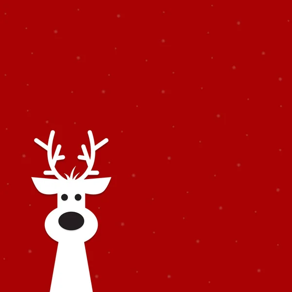红色背景下可爱的驯鹿 圣诞背景 旗帜或卡片 — 图库矢量图片
