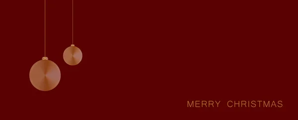 Merry Christmas Happy New Year Web Banner Illustration Golden Geometric — Stock Vector
