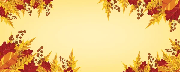 Herbst Hintergrund Mit Blättern Verwendung Für Poster Banner Flyer Einladungen — Stockvektor