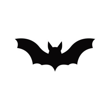 Cadılar bayramı yarasa silueti vektör tasarımı beyaz arkaplanda izole.