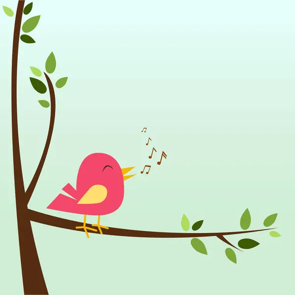 Hello Spring Background Little Birds Vector Illustration Spring Funny Birds — Stock Vector