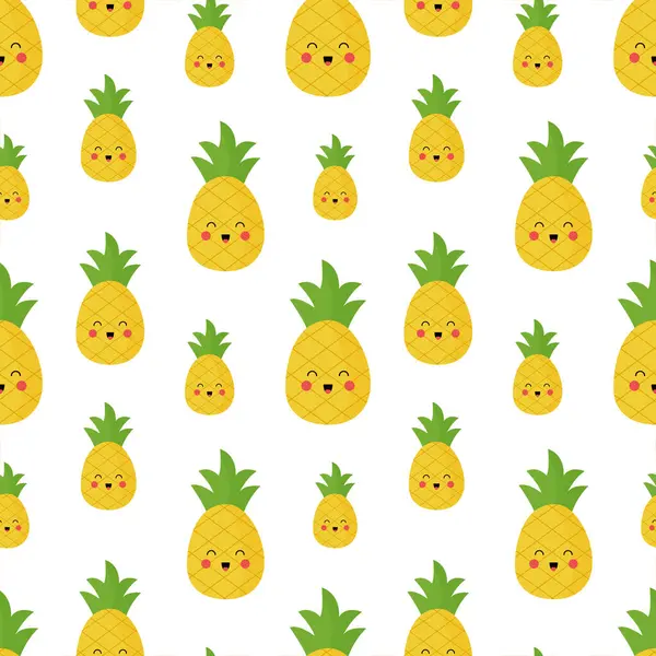 Nahtloses Ananas Muster Niedliches Ananas Doodle Muster Für Textile Stoffe Stockvektor