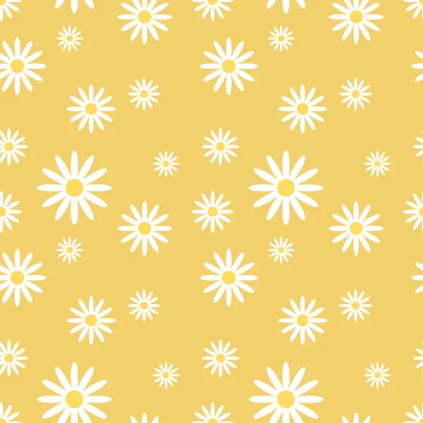 編集可能な背景イラストのデイジーフラワーシームレス プリントのためのかなり花柄 フラットデザインベクター 春と夏はシームレスに シームレスなデザインの花 かわいい花のプリント ロイヤリティフリーストックベクター